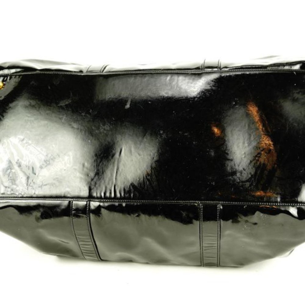 Chanel Large Black Patent CC Logo Duffle Bag with Strap 1C103a - Picture 2 of 12